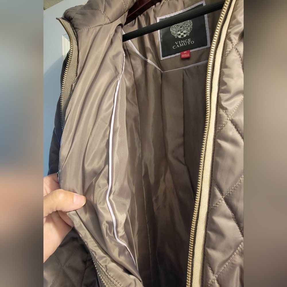 Vince Camuto Quilted Puffer Jacket - Taupe - Picture 4 of 5